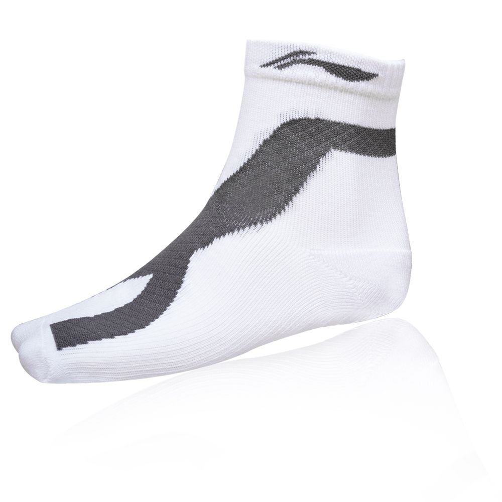 Li-Ning Essential Socks - White, Dark Grey