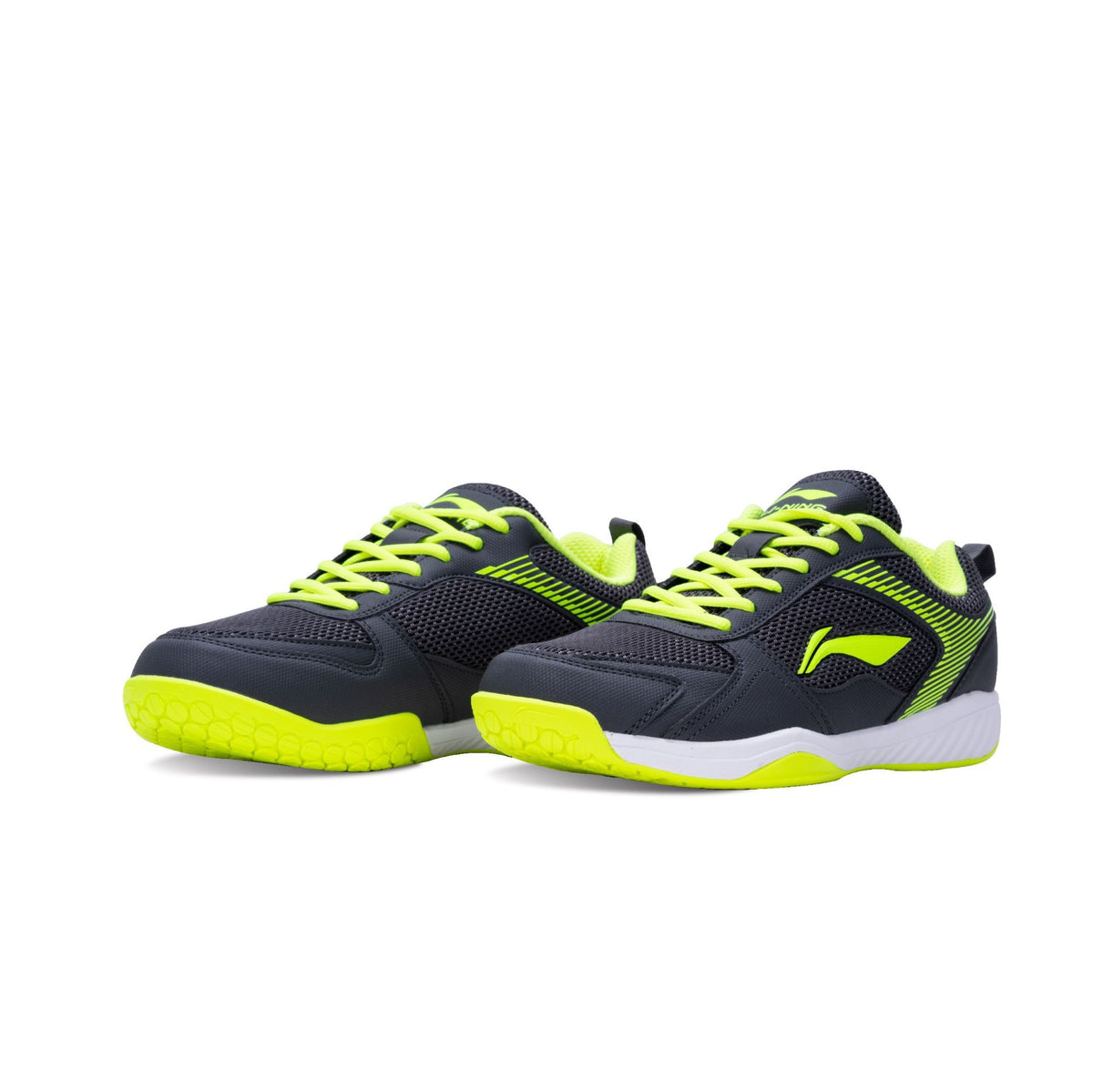 Li-Ning Ultra Badminton Shoe-Dark Grey/Lime-9 UK
