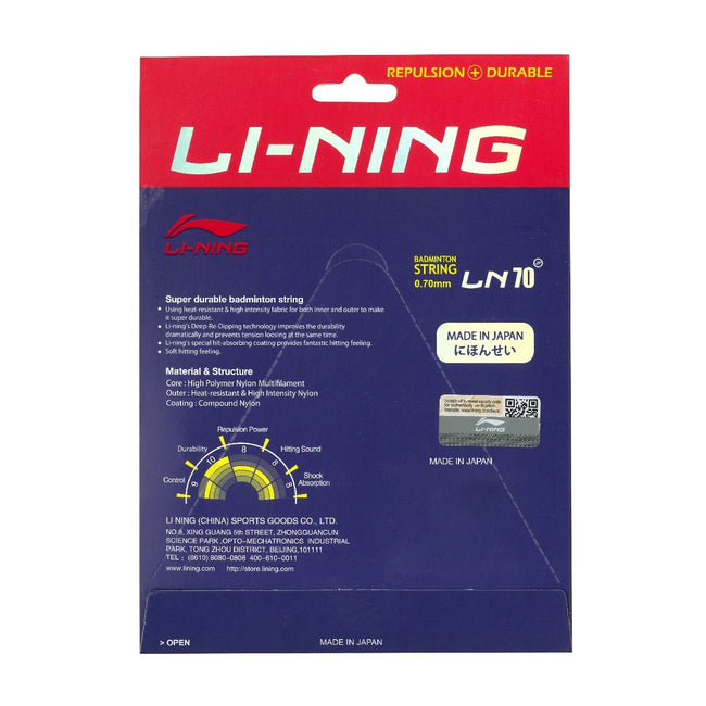 LN - 70 Extreme Badminton String-Black